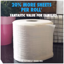 Cottonelle CleanCare Family Roll + Toilet Paper  Bath Tissue  18 Toilet Paper Rolls