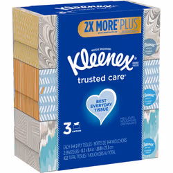 Kleenex Trusted Care Everyday Facial Tissues  144 Count (Pack of 3) (4