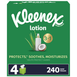 Kleenex Lotion Facial Tissues with Coconut Oil  4 Cube Boxes  60 Tissues Per Box  3-Ply
