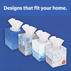 Kleenex Anti-Viral Facial Tissues  Classroom or Office Tissue  4 Cube Boxes  55 Tissues per Box  3-Ply (220 Total Tissues)