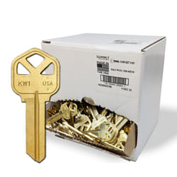 SUMMIT DOORWARE Kwikset Key Blanks in Premium Brass Quality | KW1 Uncut Blank Keys for Home and Professional Use | Pack of 250 Keys