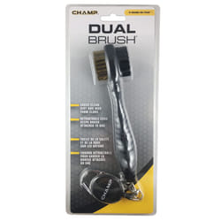 Champ Proactive Sports Dual-Bristle Club Brush with Retractable Cord, Black