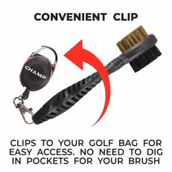 Champ Proactive Sports Dual-Bristle Club Brush with Retractable Cord, Black