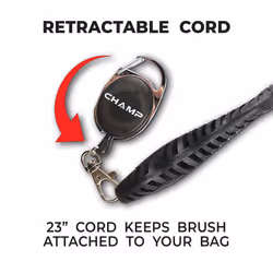 Champ Proactive Sports Dual-Bristle Club Brush with Retractable Cord, Black