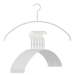 MAWA Euro Series Non-Slip Space Saving Clothes Hanger  Set of 10  White Style 40/P  Pack of 10  10 Count 14138