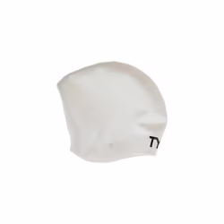 Long Hair Swimming Cap White