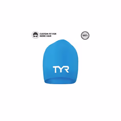 Latest Designed Long Hair Silicone Swim Cap, Keeps Hair Clean with Ear Protector,Waterproof Silicone Swimming Cap for Adult, Woman and Men (Blue)