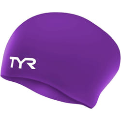 Latest Designed Long Hair Silicone Swim Cap, Keeps Hair Clean with Ear Protector,Waterproof Silicone Swimming Cap for Adult, Woman and Men (Purple)