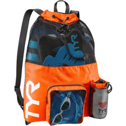 TYR Big Mesh Mummy Backpack For Wet Swimming  Gym  and Workout Gear   Orange