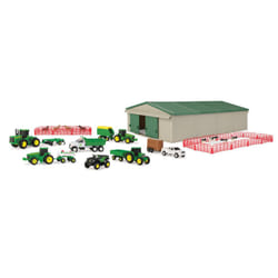 John Deere Die-Cast Farm Toys Playset - 1:64 Scale - Includes Farm Animals  Machine Shed  Toy Tractors  Toy Trucks  and Farm Tools - 70 Count - 8 Year