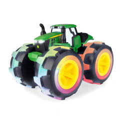 Monster Treads Lightning Wheels Light Up Tractor Deluxe - John Deere Tractor Toys - Light Up Monster Truck Tractor with Rainbow Lights and Sounds Medi