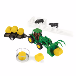 John Deere Haying Farm Playset - 1:32 Scale - Includes Tractor Trailer Farm Animals and More - John Deere Tractor Toys and ...