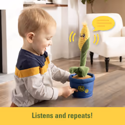 John Deere Toys - Corny Dancer Interactive Plush Toy - Dancing Baby Musical Toy Repeats What You Say and Plays Music - Soft Baby Sensory Toys - Ages 2