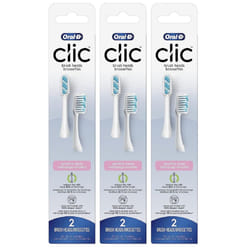 Oral-B Clic Toothbrush Sensitive Clean Replacement Brush Heads  White  2 Count (Pack of 3)