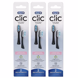 Oral-B Clic Toothbrush Sensitive Clean Replacement Brush Heads Black 2 Count (Pack of 3)