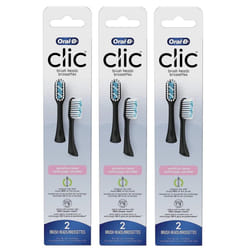 Oral-B Clic Toothbrush Sensitive Clean Replacement Brush Heads  Black  2 Count (Pack of 3)