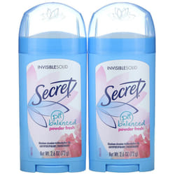 Secret, Deodorant, Invisible Solid, Powder Fresh, Twin Pack