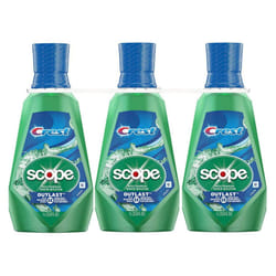 Crest Scope Outlast Mouthwash Long Lasting Peppermint  3 Pack (33.8 Ounce)