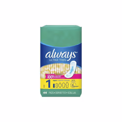 Always Ultra Thin Pads, Unscented, Size 1, 44 count