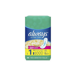 Always Ultra Thin Pads, Unscented, Size 1, 44 count