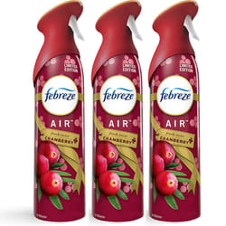 Febreze Air - Air Freshener Spray in Limited Edition Holiday Collection 2020 Fresh-Twist Cranberry Fragrance Net Wt. 8.8 OZ Per Bottle. Pack of 3 Bott