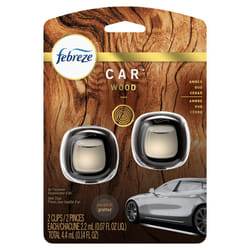 Febreze Car Air Fresheners  Wood Scent  Odor Eliminator Vent Clips (2 Count)