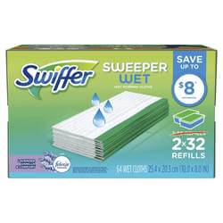 Swiffer Sweeper Wet Cloth Refill  White 64 Count