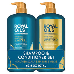 Head & Shoulders Royal Oils Dandruff Shampoo and Conditioner Set  Coconut Oil & Apple Cider Vinegar  Moisture Renewal  Scalp Relief  Curly & Coily Hai