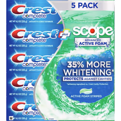 Crest Complete Advanced Flavoridetoothpaste 5 Pack 8.2 Oz Net Wt 41 Oz ()