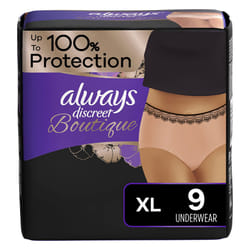 Always Discreet Boutique Incontinence Underwear Maximum Protection XL - 9 Disposable Incontinence Protective Underwear - Peach - Extra Large  Rose