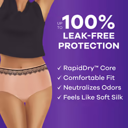 Always Discreet Boutique Incontinence Underwear Maximum Protection XL - 9 Disposable Incontinence Protective Underwear - Peach - Extra Large  Rose