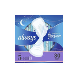 Always Infinity Overnight Pads, Winged, Unscented, Size 5, 30 ct