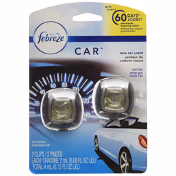 Febreze Car Air Fresheners  New Car Scent  Odor Eliminator for Strong Odors Car Vent Clips (2 Count)