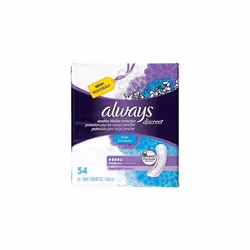 Always Discreet Incontinence & Postpartum Incontinence Pads for Women, Moderate Absorbency, Long Length, 54 Count