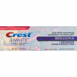 Crest, 3D White, Brilliance Toothpaste, Vibrant Peppermint, 116g