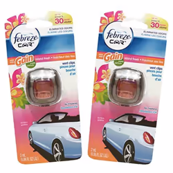 Febreze Car Vent Clips Air Freshener and Odor Eliminator  Gain Island Fresh - 2 Pieces