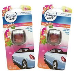 Febreze Car Vent Clips Air Freshener and Odor Eliminator  Gain Island Fresh - 2 Pieces