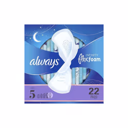 Always Infinity Overnight Pads, Winged, Unscented, Size 5, 22 ct