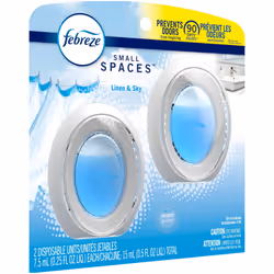 Febreze Small Spaces Air Freshener Linen & Sky Odor Eliminator for Strong Odors (2 Count)