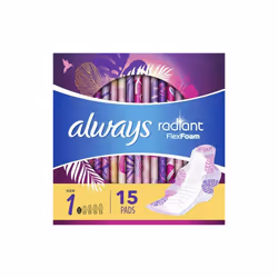 Always Radiant Pads, Regular Absorbency, Scented, Size 1, 15 ct