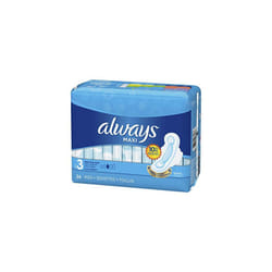 Maxi Size 3 Extra Long Super Pads with Wings Unscented, 26 Count