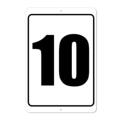Numbered Sign 10 | 8 x 12 Aluminum Outdoor/Indoor Sign/Area Marker  Cu