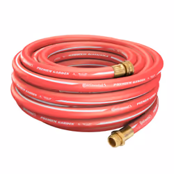 Continental Premium Garden Red Heavy Duty Hot Water Garden Hose  5/8in Inside Diameter x 100ft Length  Male x Female Garden H ...