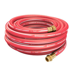 Continental Premium Garden Red Heavy Duty Hot Water Garden Hose  5/8in Inside Diameter x 100ft Length  Male x Female Garden Hose Thread