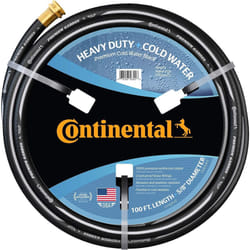 Continental Premium Garden Black Heavy Duty Cold Water Garden Hose  58in Inside Diameter x 100ft Length  Male x Female Garden H
