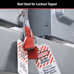A1106RED Aluminum Red Safety Padlock with 1/4" x 1-1/2" Shackle (Pack of 1)