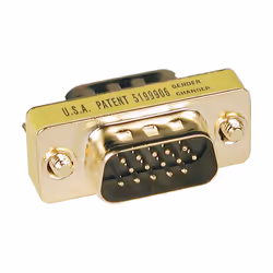 Tripp Lite P158-000 Compact/Slimline VGA Video Gender Changer (HD15 M/M), VGA (D-Sub), VGA (D-Sub), Gold
