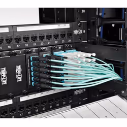 Tripp Lite N844-02M-12-P MTP/MPO Patch Cable with Push/Pull Tabs, 12 Fiber, 40GbE, 40GBASE-SR4, OM3 Plenum-Rated - Aqua, 2M (6 ft.)