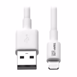 Tripp Lite M100-003-WH USB-A to Lightning Sync/Charge Cable (M/M) - MFi Certified, White, 3 ft. (0.9 m), 1 m, Lightning, USB ...