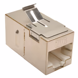 Tripp Lite N235-001-SH-6A Cat6a Straight-Through Modular Shielded In-Line Snap-In Coupler (RJ45 F/F), TAA, RJ45 (FEMALE), Met ...